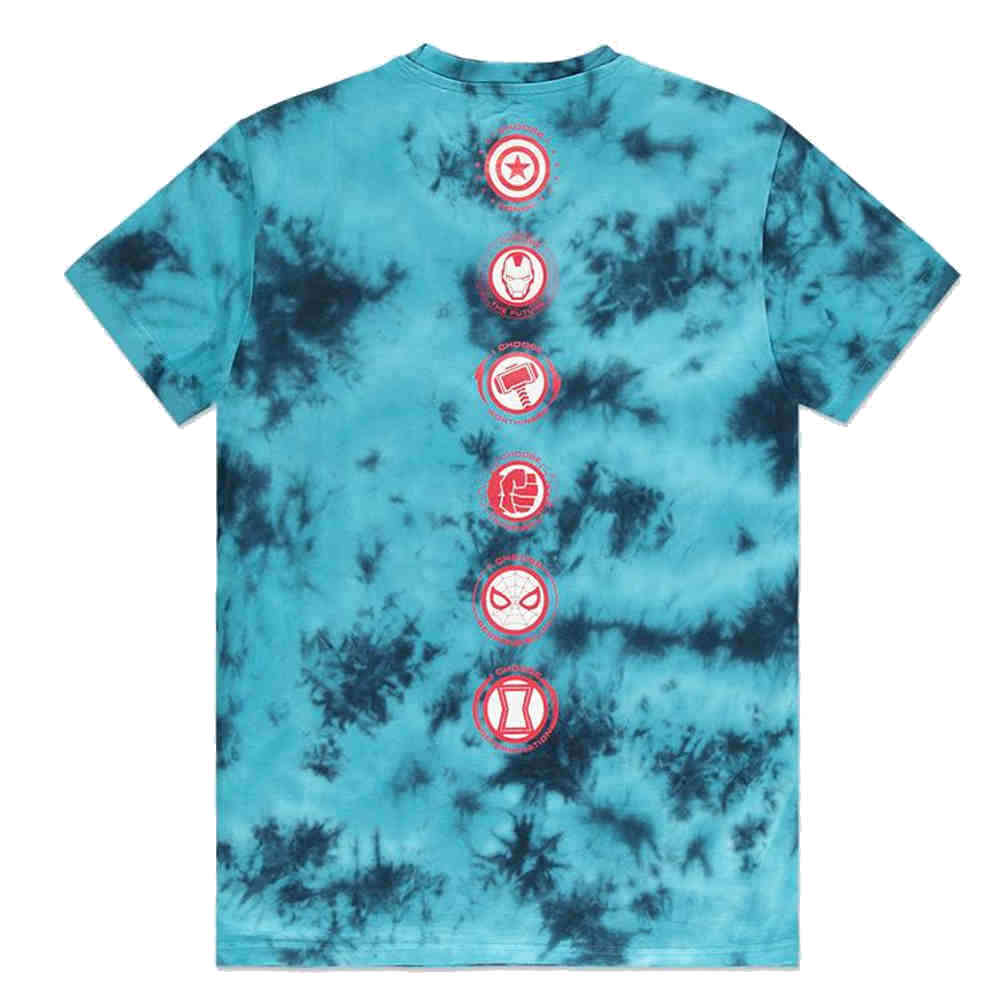 Marvel - Tie Dye Icon Heren Tshirt - Blauw